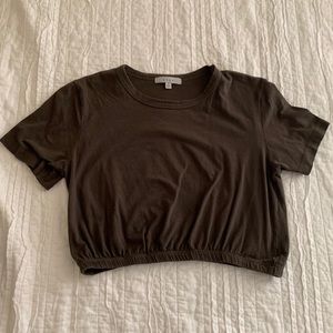 olive green crop top